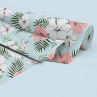 Se Aceptan Diseños Personalizados, Tela de Algodón 100% de 120 g/m², Impresión Digital, Tela de Algodón Estampada Floral Personalizada