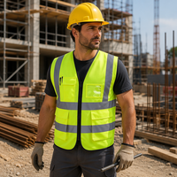 Gilet de sécurité réfléchissant haute visibilité, directement de l'usine, gilet de travail multi-poches avec fermeture éclair pour les travailleurs de la construction, du trafic et des routes, plusieurs couleurs