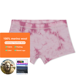 Boyshorts personalizzati in <span class=keywords><strong>lana</strong></span> Merino per le donne biancheria intima lavorata a maglia traspirante con Logo sulla vita Made in China - Product Image 5