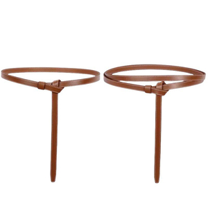 Cintura Sottile in Vera Pelle per Donne, 1,2 cm, Cintura Minimalista in Pelle Bovina con Nodo Senza Fibbia per Abiti, Cinturino da Vita per Signore - Product Image 2