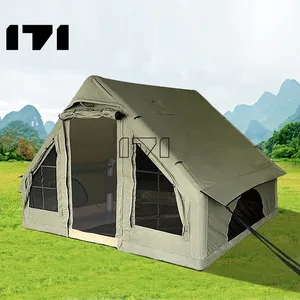 Groothandel Grote Huisvorm Kleine Schoorsteen Inflat Tent Evenement 4 Personen Lucht Opblaasbare Tent Met Kachel Voor Camping Nieuw-Zeeland
