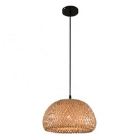 Panier en bambou naturel écologique fait à la main Cage Style ferme flamme décoration suspension avec base E26 pour les tailles moyennes