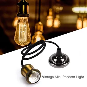 Lámpara colgante Vintage para techo, portalámparas de bombilla LED Edison, soporte para luz Pop, ajuste de toma de techo, Base E27