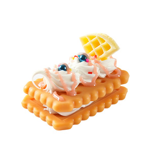 Simulated cream-filled cookie snack food model dessert <b>table</b> ornament student backpack decoration pendant - Product Image 5