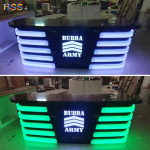 Mesa de <span class=keywords><strong>recepcionista</strong></span> de oficina Led moderna, mesa frontal de forma curva, mesa de recepción de salón médico de clínica de belleza contemporánea - Product Image 5