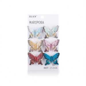 Ilan Mariposa Con Pinza 8Cm Fermaglio per Capelli Multicolore a Farfalla - Product Image 1
