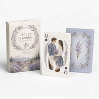 Jeu de cartes de mariage personnalisé en aquarelle lavande d'Oregon, portrait de couple, ensemble de cartes en papier artistique pour cadeaux
