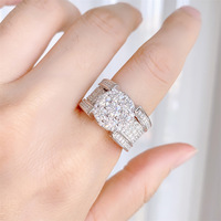 Nouvelle bague pour homme de luxe 2024, style Hip Hop personnalisé pour rappeur, en argent sterling 925, sertie de moissanite VVS, plaqué argent