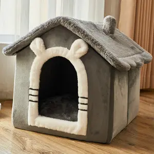 Toptan evcil hayvan malzemeleri kadife sıcak kapalı köpek kulübesi kapalı kış koruma ısıtmalı kedi yatak ev elektrikli battaniye