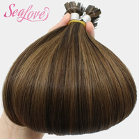 Extensions de cheveux humains vierges Remy à pointe plate européenne, double épaisseur, pré-collées, à pointe en K, vente en gros d'usine SEALOVE