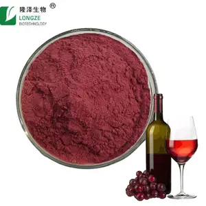 Fabricante antioxidante uva roja vino piel polvo extracto grado alimenticio para la venta