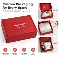 Boîte d'expédition recyclée de luxe XJY personnalisée avec impression rouge OEM, échantillon gratuit, emballage haut de gamme pour cosmétiques et vêtements, avec logo