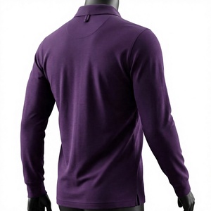 Polo Personalizado de Manga Larga con Cierre de Cremallera para Hombre, Mezcla de Algodón Premium, Informal, para Negocios o Golf, Fabricante OEM ODM - Product Image 3