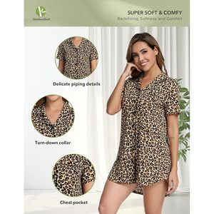 Camisón de Manga Corta con Botones para Mujer BambooBud, Ropa de Dormir Sexy de Viscosa de Bambú, Tallas S-XXL - Product Image 2