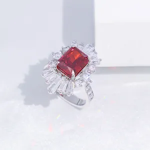 Stone Rings Gemstone Ring Women Ruby Finger Couple Rings Temperament 925 Sterling Silver High Quality Natural 50 Zinc Alloy