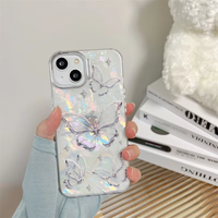 Modische und Luxuriöse iPhone-Serie 3D-Schmetterling Handyhülle mit Ästhetischem Kameraabdeckungseffekt und Stoßdämpfender Schale