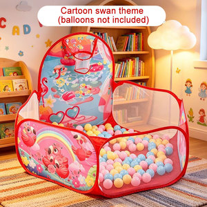 Tente de jeu pour enfants 120 cm avec <span class=keywords><strong>piscine</strong></span> à balles et panier de basket – Maisonnette portable pour enfants, jouets d'intérieur et d'extérieur – Offre spéciale - Product Image 3