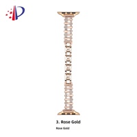 Tali Jam Tangan Logam Tembaga Zirkon Starburst Model Ladder Drill dengan Kancing Jepret, Kompatibel untuk Seri Jam Tangan 11 10 9 8 7 Ultra SE