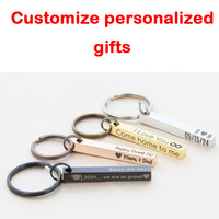 Personnalisation personnalisée de plusieurs tailles de couleurs Porte-clés en acier inoxydable pour chien Mode Couple Ami Famille Cadeau unique