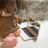 Mini Espejo Portátil Plegable Lanson Creative para Computadora Portátil, Espejo de Maquillaje para Apple