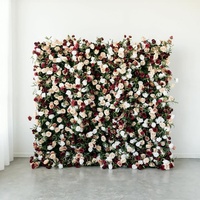 KL-WA112 Tissu artificiel en soie 5D 8x8 pour mur floral, toile de fond pour mariage, murs floraux pour événements et décorations de fête