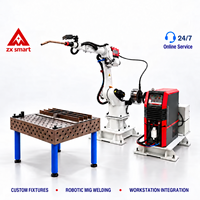 Robot Las Busur Jangkauan Panjang ZXR1 dengan Meja Fixture Modular untuk Fabrikasi Rangka Logam Besar