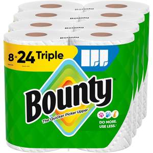 Toallas de Cocina Blancas Bounty Select-A-Size, 8 Rollos Triples = 24 Rollos Regulares - Product Image 1