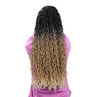 )Twist ricci senegalesi passione Twist Crochet capelli Dreadlocks estensioni trecce capelli intrecciati sintetici pre-loop