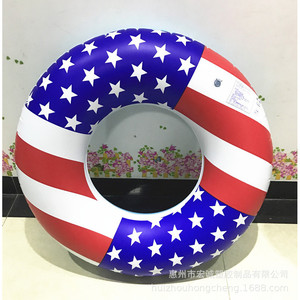 Adult Usa Flag Inflatable Swimming Ring 90cm Beach Water Float For Resort Hotel - Product Image 1