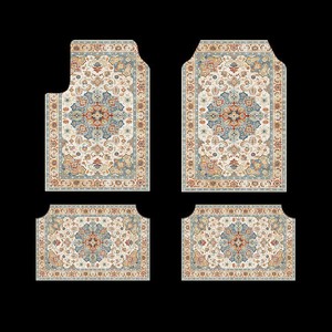 Tapis de sol de voiture de style bohème Meiyo, ensemble de 4 pièces, velours cristal, résistant aux taches, lavable à l'eau - Product Image 4