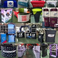 Mostrador Promocional Portátil con Luz LED para Ferias Comerciales, Eventos, Recepción, Exhibición Publicitaria Comercial, Personalizable