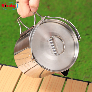 Olla de Camping de Acero Inoxidable de 1.2L, Portátil, con Tapa y Asa, Duradera, Fácil de Limpiar, Ideal para <span class=keywords><strong>Senderismo</strong></span> y Cocina al Aire Libre - Product Image 4