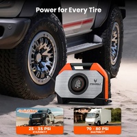 Compresseur d'air portable ETENWOLF VORTEX S6 12V, cycle de service 100%, double cylindre, 19200 mAh, gonfleur de pneus de voiture, pompe à air, pompe à ballon