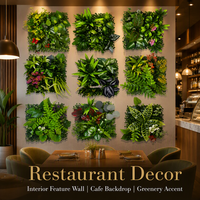 Panel Rumput Buatan Milan 25x25cm Grosir dengan Daun Boxwood Padat untuk Dekorasi Dinding Vertikal Balkon, Toko, dan Bagian Depan