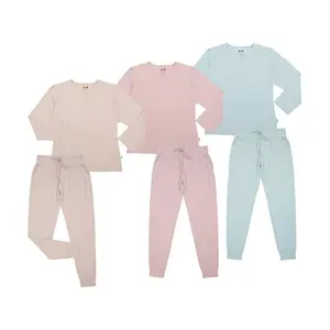 Directo de fábrica personalizado-Impreso Extra suave transpirable MODAL señoras pijama conjunto elástico ropa de noche estampado liso para verano primavera