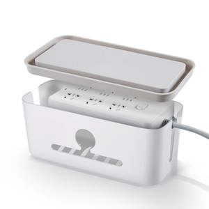 Power cord storage box kit hides power strips cable management box organizer for desk