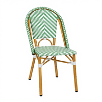 Table et chaises de jardin en rotin et aluminium de style bistrot moderne, non pliables, pour hôtel, salon, hôpital, utilisation en extérieur, panneau en bois