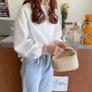 Wholesale Summer Fashion <b>Hand</b> Bag Leisure Holiday One Shoulder Cross Beach Bag pp Straw Purses Lady Girl <b>Mini</b> Clutch Bag - Product Image 2