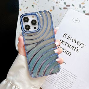 Tridimensional <span class=keywords><strong>agua</strong></span> ondulaciones TPU alta calidad electrochapado brillo en polvo funda para teléfono móvil para iPhone 15 14 13 12Promax - Product Image 6