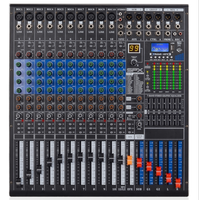 Console de mixage audio professionnelle 8/12/20 canaux avec effets DSP, lecteur MP3 Bluetooth et alimentation fantôme 48V