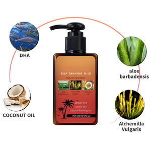 مجموعة لوشن تسمير الجسم بدون خطوط بعلامة تجارية خاصة، نباتي، ذو مظهر طبيعي، مقاوم للماء، لوشن تسمير ذاتي للبشرة السمراء - Product Image 4