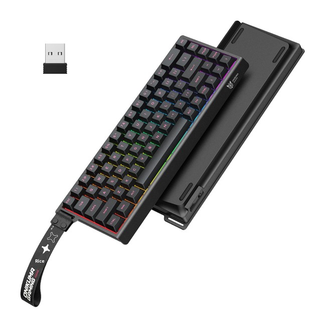 Wireless Mechanical Keyboard ONIKUMA MT603 Tri Mode Hot Swappable RGB 68 Key Linear Switch Gaming Office Keyboard OEM