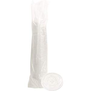 Boardwalk BWKPET910STRAWPK Couvercles jetables 9 oz. à 10 oz. Gobelet transparent avec fente pour paille, emballé individuellement (100 unités/paquet) - Product Image 2