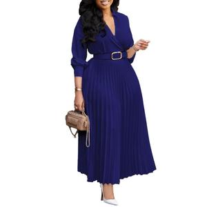 <span class=keywords><strong>Abito</strong></span> <span class=keywords><strong>Lungo</strong></span> da Donna con Cintura, Abbigliamento Femminile per Feste, Vestito Plissettato a <span class=keywords><strong>Maniche</strong></span> Lunghe - Product Image 2