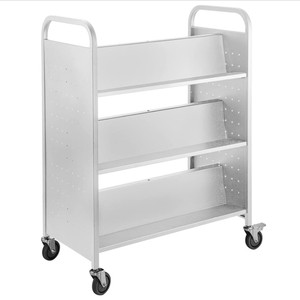 Carrito de biblioteca de doble cara de fábrica al por mayor, carrito de Biblioteca usado, carrito de libros de doble cara, carrito de biblioteca de doble cara - Product Image 2