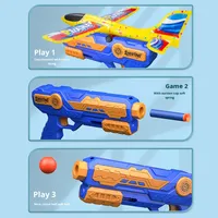 Lanceur d'avion électronique 3-en-1 BJQ OEM en plastique ABS, jouet pour enfants unisexes de 4 à 6 ans, pour jeux en extérieur et fêtes