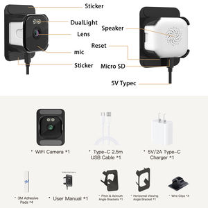 3MP 2K デュアルバンドHDホームセキュリティ窓カメラ内蔵マイクナイトビジョンスマート検知アラームミニカーWifiカメラ（車内用） - Product Image 6