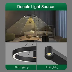 XRZLux 30W rond cercle suspension lampe pour salon chambre aluminium LED lustre moderne maison intérieur pendentif éclairage