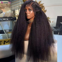 250% Kinky Straight Perruque Sans Colle Prêt à Porter et Aller 13x6 Hd Yaki Droite Dentelle Avant Perruques de Cheveux Humains pour les Femmes 30 36 Pouces