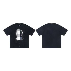 <span class=keywords><strong>T</strong></span>-shirt vintage délavé à l'acide pour hommes en gros - 100 % coton, sérigraphie vierge, style Saimt Michell Vibe American High Street, manches courtes - Product Image 3